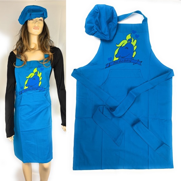 Blue apron and chef cap set - Picture 2 of 6